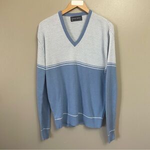 Robert Bruce VTG Wool Blue Sweater V-neck Men’s Size XL Made In USA Golf